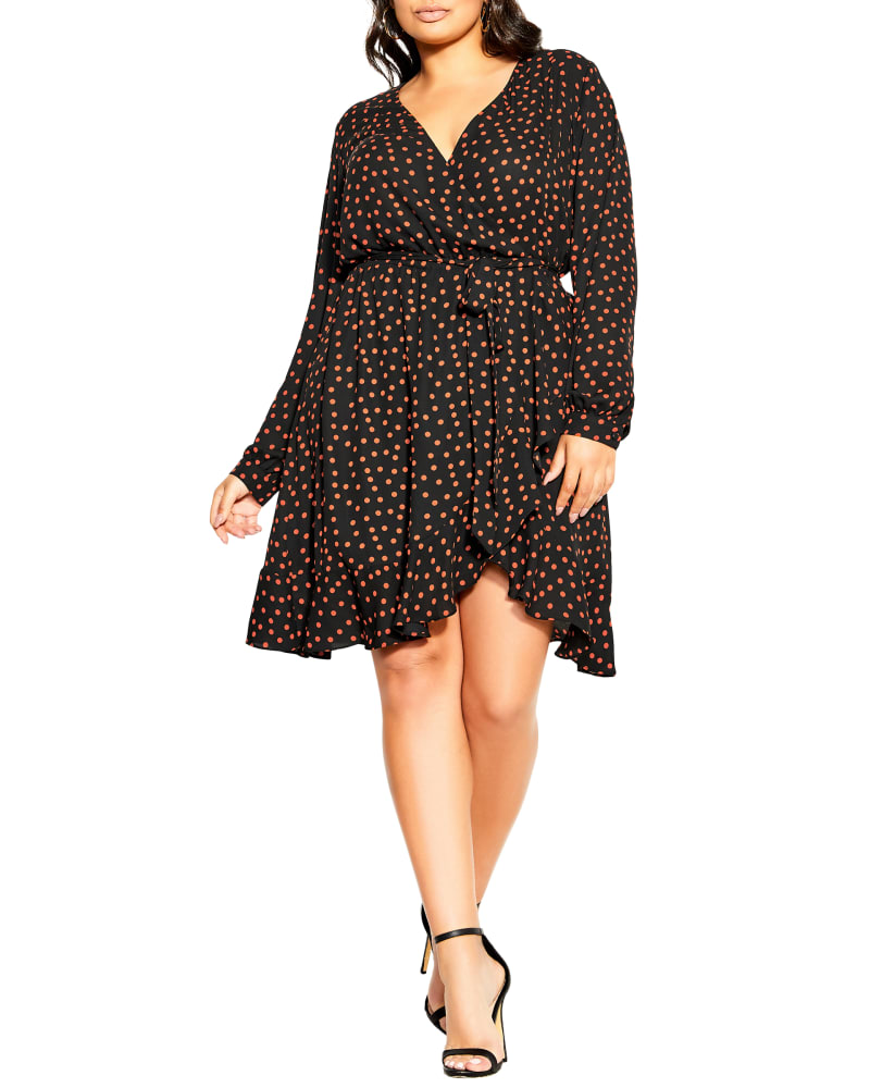 Plus size model wearing Amber Spot Dress by City Chic | Dia&Co | dia_product_style_image_id:186896